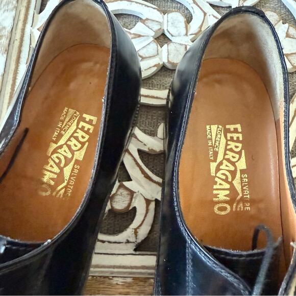 Salvatore Ferragamo Black Leather Oxford Shoes Men’s 10 B Narrow main image 9